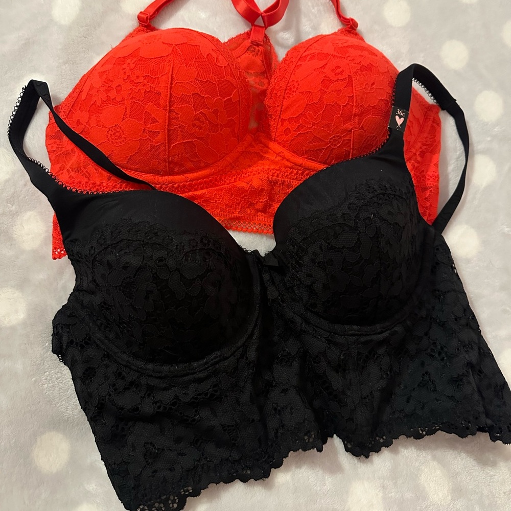 Set of 2 Victoria’s Secret Bras Corset Brallete L/36C